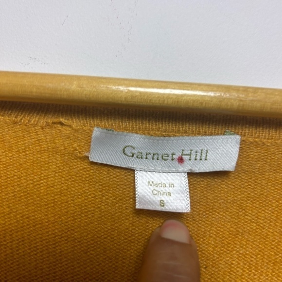 GARNET HILL YELLOW MUSTARD Long Sleeve tiered Tunic Top 100% Cashmere Size S - Picture 5 of 6